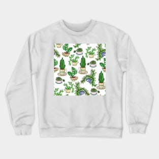 Teacup Plants Pattern Crewneck Sweatshirt